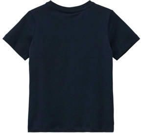 S.Oliver T-shirt met printopdruk donkerblauw Jongens Katoen Ronde hals 104 110