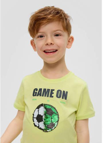 S.Oliver T-shirt met printopdruk geel Jongens Katoen Ronde hals Printopdruk 104 110 - Foto 2