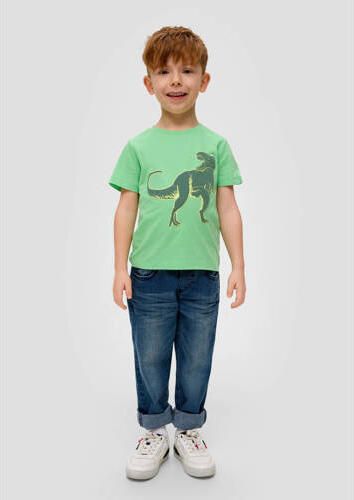 S.Oliver T-shirt met printopdruk lichtgroen Jongens Katoen Ronde hals Printopdruk 104 110 - Foto 3