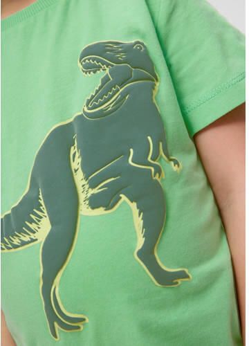 S.Oliver T-shirt met printopdruk lichtgroen Jongens Katoen Ronde hals Printopdruk 104 110 - Foto 2