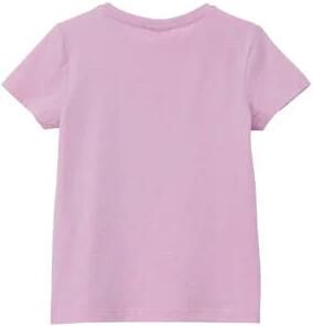 S.Oliver T-shirt met printopdruk roze Meisjes Katoen Ronde hals Printopdruk 104 110