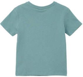 S.Oliver T-shirt met printopdruk turquoise Blauw Jongens Katoen Ronde hals 104 110