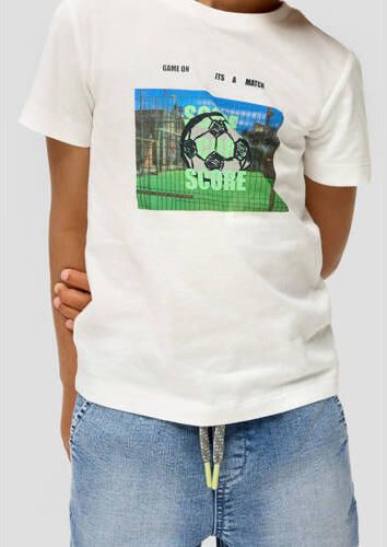 S.Oliver T-shirt met printopdruk wit Jongens Katoen Ronde hals Printopdruk 104 110