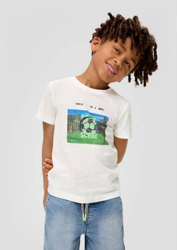 S.Oliver T-shirt met printopdruk wit Jongens Katoen Ronde hals Printopdruk 104 110 - Foto 2