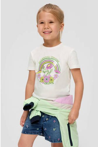 S.Oliver T-shirt met printopdruk wit Meisjes Katoen Ronde hals Printopdruk 104 110 - Foto 2