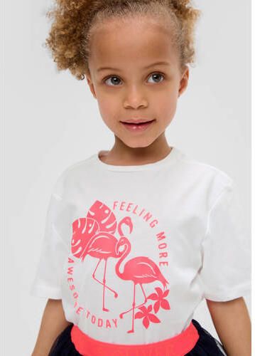 S.Oliver T-shirt met printopdruk Wit Meisjes Polyester Ronde hals Printopdruk 104 110 - Foto 2