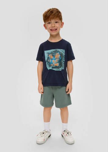 S.Oliver T-shirt met printopdruk zwart Meisjes Katoen Ronde hals Printopdruk 128 134 - Foto 2