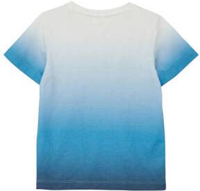 S.Oliver T-shirt met tekst blauw wit Jongens Polyester Ronde hals Tekst 104 110
