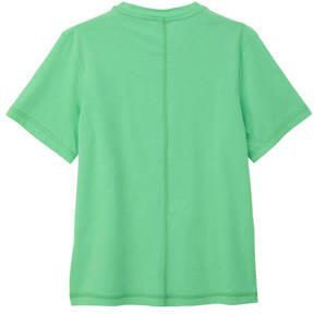 S.Oliver T-shirt met tekst groen donkerblauw Jongens Katoen Ronde hals 134 140