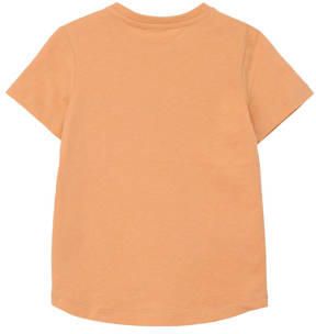 S.Oliver T-shirt met tekst oranje Jongens Katoen Ronde hals Tekst 116 122