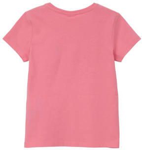 S.Oliver T-shirt met tekst roze Meisjes Katoen Ronde hals Tekst 128 134