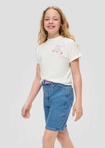 S.Oliver T-shirt met tekst wit Meisjes Katoen Ronde hals Tekst 146 152 - Foto 2