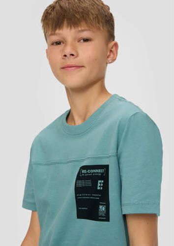 S.Oliver T-shirt petrol Blauw Jongens Katoen Ronde hals Effen 134 140 - Foto 3