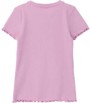 S.Oliver T-shirt roze Meisjes Stretchkatoen Ronde hals Effen 104 110