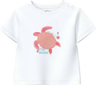 S.Oliver T-shirt wit Meisjes Katoen Ronde hals Printopdruk pailletten