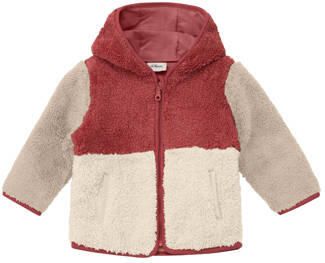 S.Oliver teddy jas beige rood Jongens Polyester Capuchon Meerkleurig