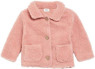 S.Oliver teddy jas roze Meisjes Polyester Klassieke kraag Effen