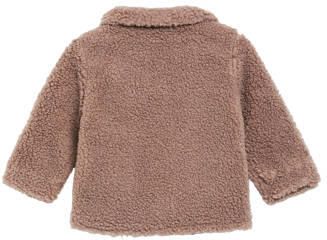 S.Oliver teddy jas taupe Bruin Meisjes Polyester Klassieke kraag Effen
