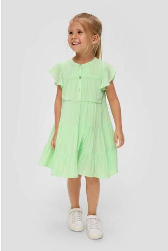 S.Oliver trapeze jurk lime groen Meisjes Viscose Ronde hals Effen 140 - Foto 3