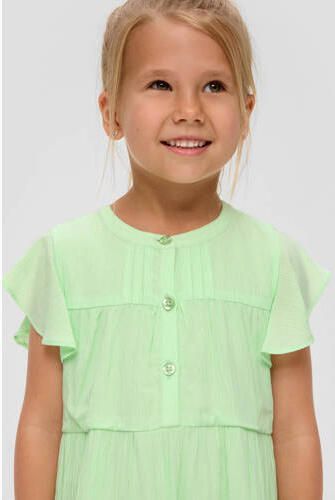 S.Oliver trapeze jurk lime groen Meisjes Viscose Ronde hals Effen 140
