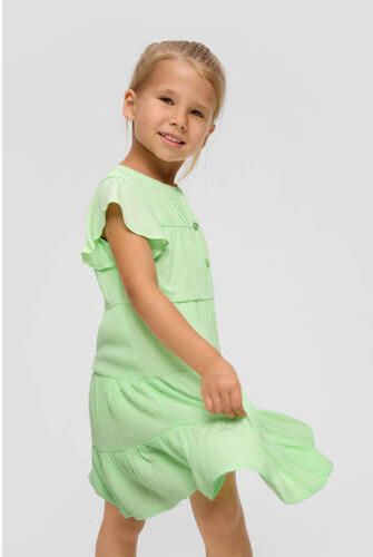 S.Oliver trapeze jurk lime groen Meisjes Viscose Ronde hals Effen 140 - Foto 2