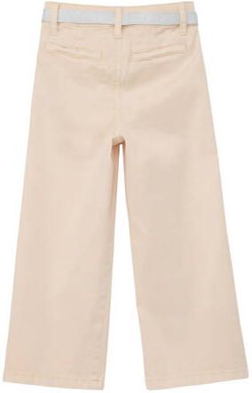 S.Oliver wide leg broek beige Meisjes Stretchkatoen Effen 104 - Foto 3
