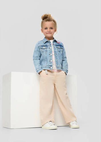 S.Oliver wide leg broek beige Meisjes Stretchkatoen Effen 104