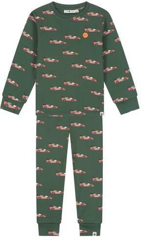 Stains&Stories pyjama met print groen Jongens Katoen Ronde hals All over print