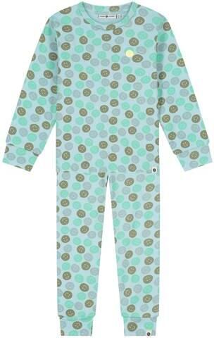 Stains&Stories pyjama met print lichtblauw groen Jongens Katoen Ronde hals