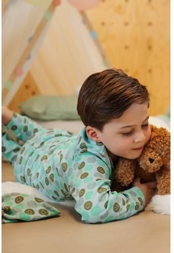 Stains&Stories pyjama met print lichtblauw groen Jongens Katoen Ronde hals - Foto 2