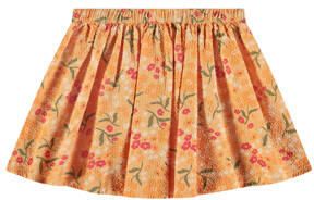 Stains&Stories rok met all over print en plooien oranje groen Meisjes Katoen 134
