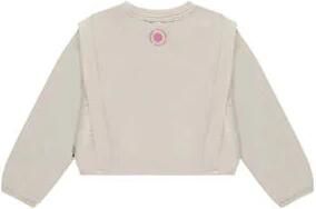 Stains&Stories sweater met printopdruk ecru blauw Printopdruk 104
