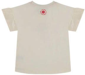 Stains&Stories T-shirt met all over print ecru Meisjes Stretchkatoen Ronde hals 140