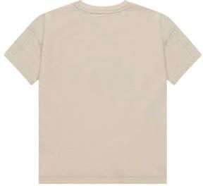 Stains&Stories T-shirt met printopdruk ecru oranje zwart Jongens Biologisch katoen Ronde hals 128