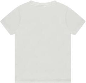 Stains&Stories T-shirt met printopdruk offwhite groen zwart Wit Jongens Stretchkatoen Ronde hals 140