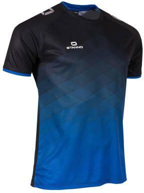 Stanno junior voetbalshirt Altius zwart blauw Sport t-shirt Polyester Ronde hals