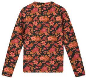 Street called Madison gebloemde longsleeve SAMMY rood zwart Meisjes Stretchkatoen Opstaande kraag 140 - Foto 2