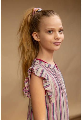 Street called Madison gestreepte A-lijn jurk JENA ecru Meisjes Katoen Ronde hals 176 - Foto 4