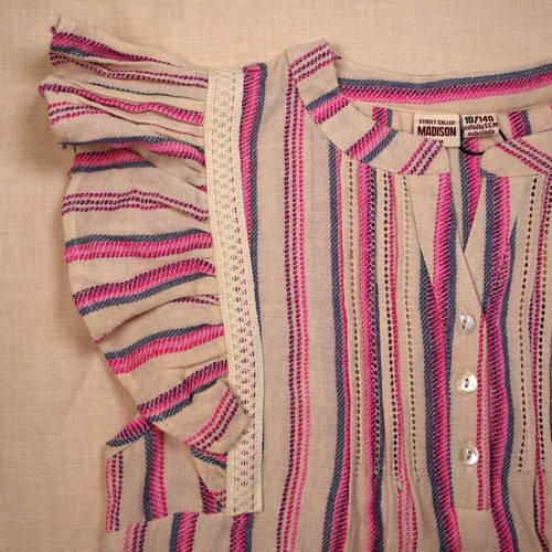 Street called Madison gestreepte A-lijn jurk JENA ecru Meisjes Katoen Ronde hals 176 - Foto 2