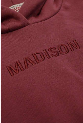 Street called Madison sweater CHARLIE met logo en borduursels bordeauxrood 128 - Foto 3