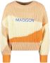 Street called Madison ribgebreide trui met tekst roze wit oranje - Thumbnail 3