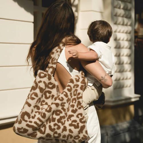 Studio Noos luiertas Leopard Teddy Mom Bag ecru bruin All over print - Foto 2