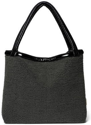 Studio Noos reversible luiertas Teddy Lacquer Mom Bag zwart donkergrijs - Foto 4