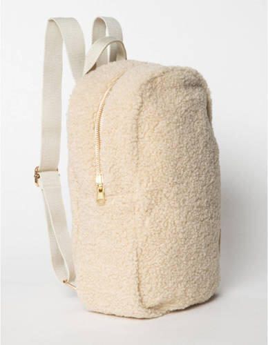 Studio Noos Rugzak Ecru teddy mini rugzak voor ers zacht praktisch