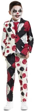 Suitmeister kostuum Halloween Clown Vintage wit zwart rood Jongens Polyester Reverskraag 122 140 - Foto 3