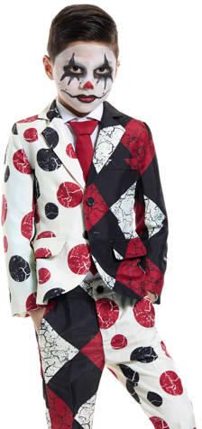 Suitmeister kostuum Halloween Clown Vintage wit zwart rood Jongens Polyester Reverskraag 122 140 - Foto 4