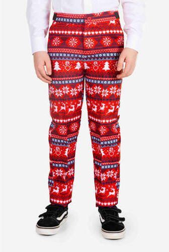 Suitmeister kostuum Nordic Pixel Red met all over print rood multicolor Jongens Polyester Reverskraag 134 152 - Foto 4