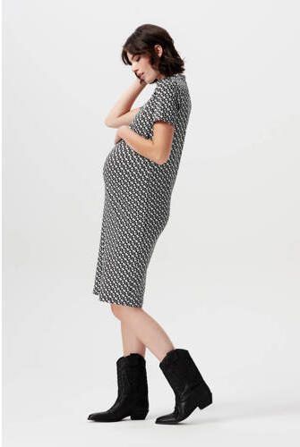 Supermom zwangerschapsjurk Farmville met all over print zwart wit Dames Polyester Ronde hals XXL - Foto 3