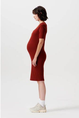 Supermom zwangerschapsjurk Felton rood Dames Polyester Vierkante hals Effen XXL - Foto 4