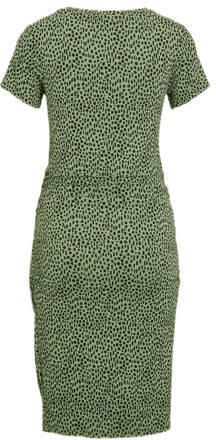Supermom zwangerschapsjurk met dierenprint groen zwart Dames Viscose Ronde hals XXL - Foto 2